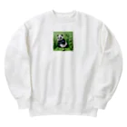 いちごみるくのポーズするパンダ Heavyweight Crew Neck Sweatshirt