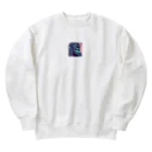 ganeshaのトライアスロンに参加する白黒のゴリラ Heavyweight Crew Neck Sweatshirt