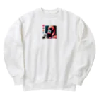 たんたん狸の不気味で可愛い森の不気味で可愛いフラミンゴ001 Heavyweight Crew Neck Sweatshirt