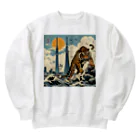 momonekokoのワイルドな虎 Heavyweight Crew Neck Sweatshirt