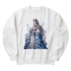 AQUAMETAVERSEのクｲーン美しい、ブルー　なでしこ1478 Heavyweight Crew Neck Sweatshirt