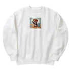 Runのスマホ依存症のダックスフント Heavyweight Crew Neck Sweatshirt