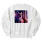 甘党の猫アザラシ❤️超可愛い、キュート💗 Heavyweight Crew Neck Sweatshirt