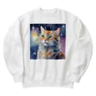 星降る夜にの宇宙猫 Heavyweight Crew Neck Sweatshirt