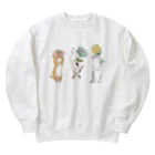 トコロコムギのむずむずお花屋さんにゃんこ Heavyweight Crew Neck Sweatshirt