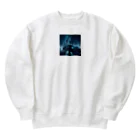 556わーくすのスポーツカーと夜景② Heavyweight Crew Neck Sweatshirt