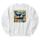 OHANA_087のアラスカの雄大な自然に暮らす人々と動物たちの調和 Heavyweight Crew Neck Sweatshirt