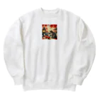 EMAKIの和紋様 x 猫　鯉と遊ぶ猫 Heavyweight Crew Neck Sweatshirt