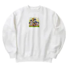 子猫カーニバルのニャンコチームの勝利 Heavyweight Crew Neck Sweatshirt