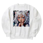 巫女スタぐらむのもふもふの美少女甘える Heavyweight Crew Neck Sweatshirt