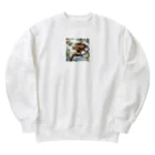 ganeshaの食べ物を探すタカ Heavyweight Crew Neck Sweatshirt