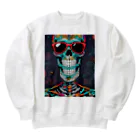 Skeletonのダイナミックなガイコツアート！ Heavyweight Crew Neck Sweatshirt