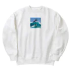 ganeshaのイルカと一緒にサーフィン Heavyweight Crew Neck Sweatshirt