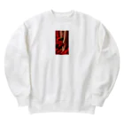 ニゴ猫　shopのred Rose heel  Heavyweight Crew Neck Sweatshirt