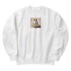 Y m @Y's shopの猫と薔薇　パールver. Heavyweight Crew Neck Sweatshirt