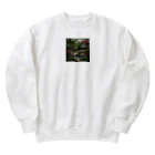 ganeshaのアジア禅庭園ステンドグラス Heavyweight Crew Neck Sweatshirt