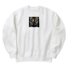 ganeshaの抽象パターンステンドグラス Heavyweight Crew Neck Sweatshirt