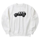 QUQU_WORKSのノーラングラーノーライフ ジープ ブラック Heavyweight Crew Neck Sweatshirt