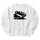 QUQU_WORKSのノーラングラーノーライフ 登坂デザイン ジープ ブラック Heavyweight Crew Neck Sweatshirt