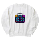 愛着ライフのレトロなラジカセ Heavyweight Crew Neck Sweatshirt