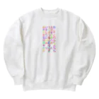 noiSutoaの可愛らしいカラフルなひらがなが一杯 Heavyweight Crew Neck Sweatshirt