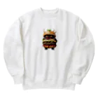 AI妖怪大図鑑のトリプル肉厚ビーフバーガー妖怪　バグドガルド Heavyweight Crew Neck Sweatshirt