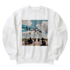 the blue seasonの風を切って、空と地を繋ぐ Heavyweight Crew Neck Sweatshirt