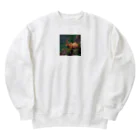 ganeshaの眠っているアイベックスのピクセル化された写真 Heavyweight Crew Neck Sweatshirt