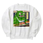 Kyun_uranaiの寿司職人を目指す緑の妖怪 Heavyweight Crew Neck Sweatshirt