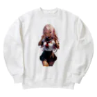 ヴィヴィオのガオーのポーズ Heavyweight Crew Neck Sweatshirt