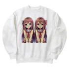 seigi2oo2の愛らしい可愛い双子の姉妹 Heavyweight Crew Neck Sweatshirt