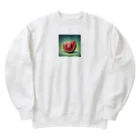 pompomダンスのスイカのキョロちゃん Heavyweight Crew Neck Sweatshirt