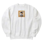 子猫カーニバルの子猫の応援 Heavyweight Crew Neck Sweatshirt