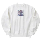 Cartoonのかわいいドレスの女の子 Heavyweight Crew Neck Sweatshirt