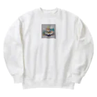 Harunashopの熊が車を運転中 Heavyweight Crew Neck Sweatshirt