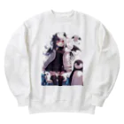 シロクマペンギンの冷極フローズン✕小悪魔ガール Heavyweight Crew Neck Sweatshirt