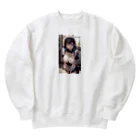 美少女学院の黒髪美少女　美鈴ちゃん　メイド Heavyweight Crew Neck Sweatshirt