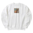 ganeshaのおもちゃの望遠鏡でかわいいカンガルーに会おう Heavyweight Crew Neck Sweatshirt