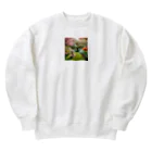 JAMnano1837の猫 in 花園 Heavyweight Crew Neck Sweatshirt