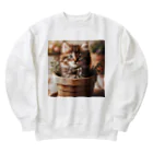 yuo1040yamato Soraの初めて作りました 猫さん Heavyweight Crew Neck Sweatshirt