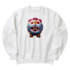 AI妖怪大図鑑のふわふわドーム妖怪　#とらぽん Heavyweight Crew Neck Sweatshirt