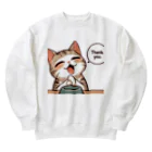 ニャンHouseのサンキュー猫 Heavyweight Crew Neck Sweatshirt