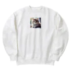 harumama04の子猫のキャラクターグッズです。 Heavyweight Crew Neck Sweatshirt