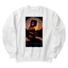 Soundのギターを奏でる女性 Heavyweight Crew Neck Sweatshirt