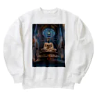 シロクマペンギンの場違いな大仏様 Heavyweight Crew Neck Sweatshirt