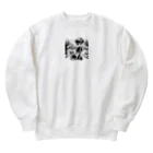 お仕事行きますかねの愛犬とお散歩 Heavyweight Crew Neck Sweatshirt