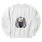 horidesuのドット絵の白髪ロング美少女 Heavyweight Crew Neck Sweatshirt