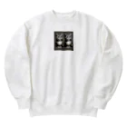 Putting love into animals.shopの双子座の猫 Heavyweight Crew Neck Sweatshirt