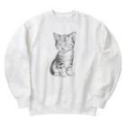 金太郎問屋のクールに忍ぶ猫たま Heavyweight Crew Neck Sweatshirt