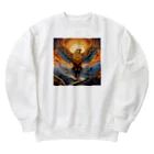 タカヤマ・サイトの神々しい鷹・シンボルマーク2 Heavyweight Crew Neck Sweatshirt